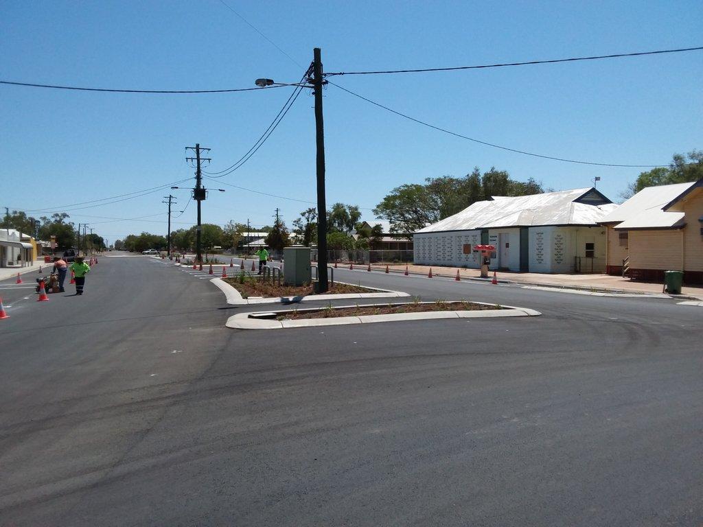 Sheaffe Street Upgrade Stages 2 and 3 – completed streetscape in Cloncurry